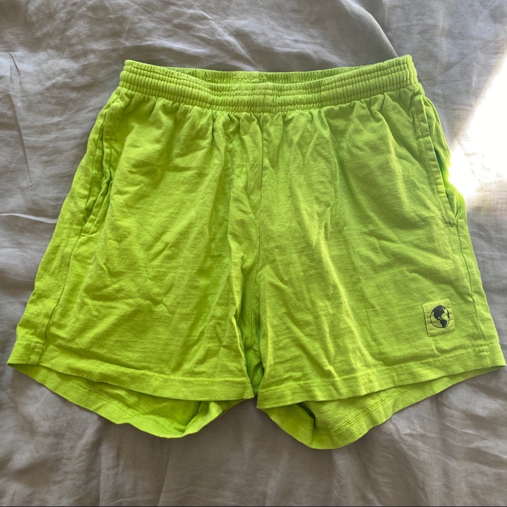 Everybody World lime sweat shorts size small